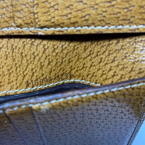 Authentic GUCCI Vintage Brown / Tan Canvas & Leather Double Sided Bifold Wallet - Picture 8 of 11